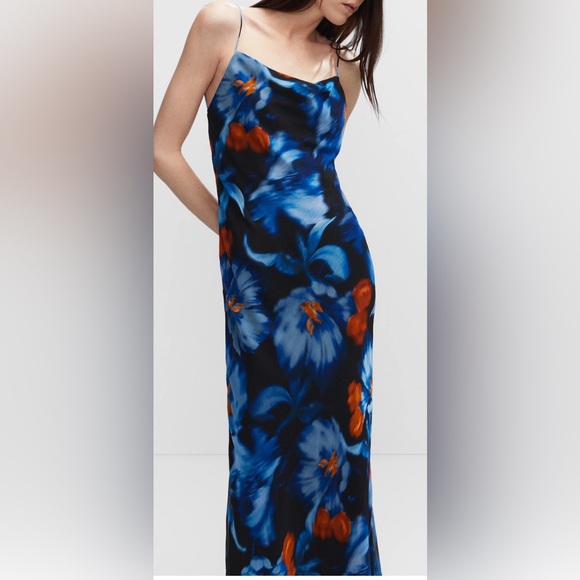 Mango Flower chiffon dress NWT - Picture 2 of 7